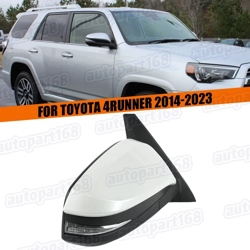 For Toyota 4Runner 2014-23 Mirror W/ Camera Blind Spot 14 Pins Pearl White Right