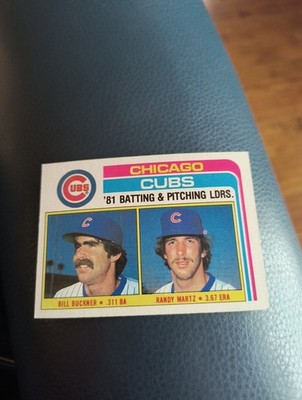 BILL BUCKNER & HARDY MARTZ 1982 TOPPS CHICAGO CUBS CHECKLIST  #456