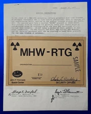 VOYAGER / MHW-RTG  SAMPLE AUTHORIZATION PERMIT ON INFO SHEET