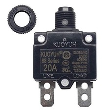 Genuine KUOYUH 20A 88 Series Circuit Breaker 125/250VAC 50/60Hz Push-to-Reset...
