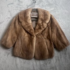 Vintage Mink Fur Shawl Stole Wrap Cape With Pockets Boston Store 70s 80s