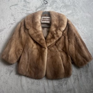 Vintage Mink Fur Shawl Stole Wrap Cape With Pockets Boston Store 70s 80s
