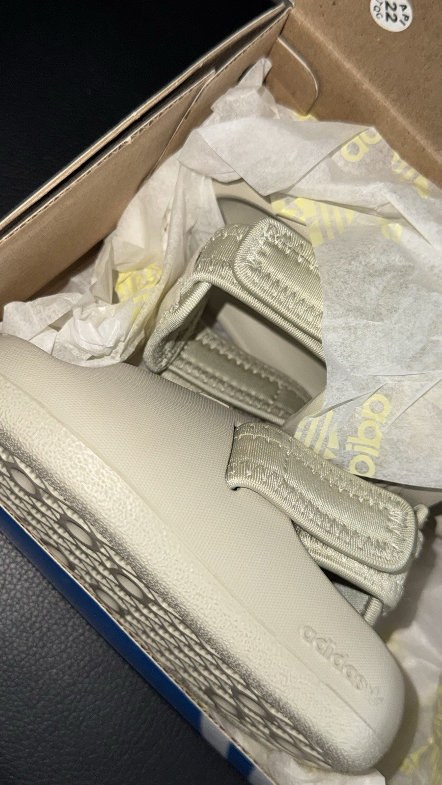 adidas Adifom Adilette I Baby Slide Beige Hook & Loop Originals IG8438 image 5