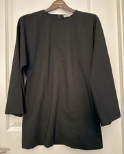 Zara Black Shift Dress XS NWT 3/4 Sleeve Short Mini Minimalist LBD Chic