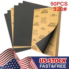 50pcs Wet Dry 320 Grit Sandpaper 9x11 For Auto Body Repair Polishing Sanding