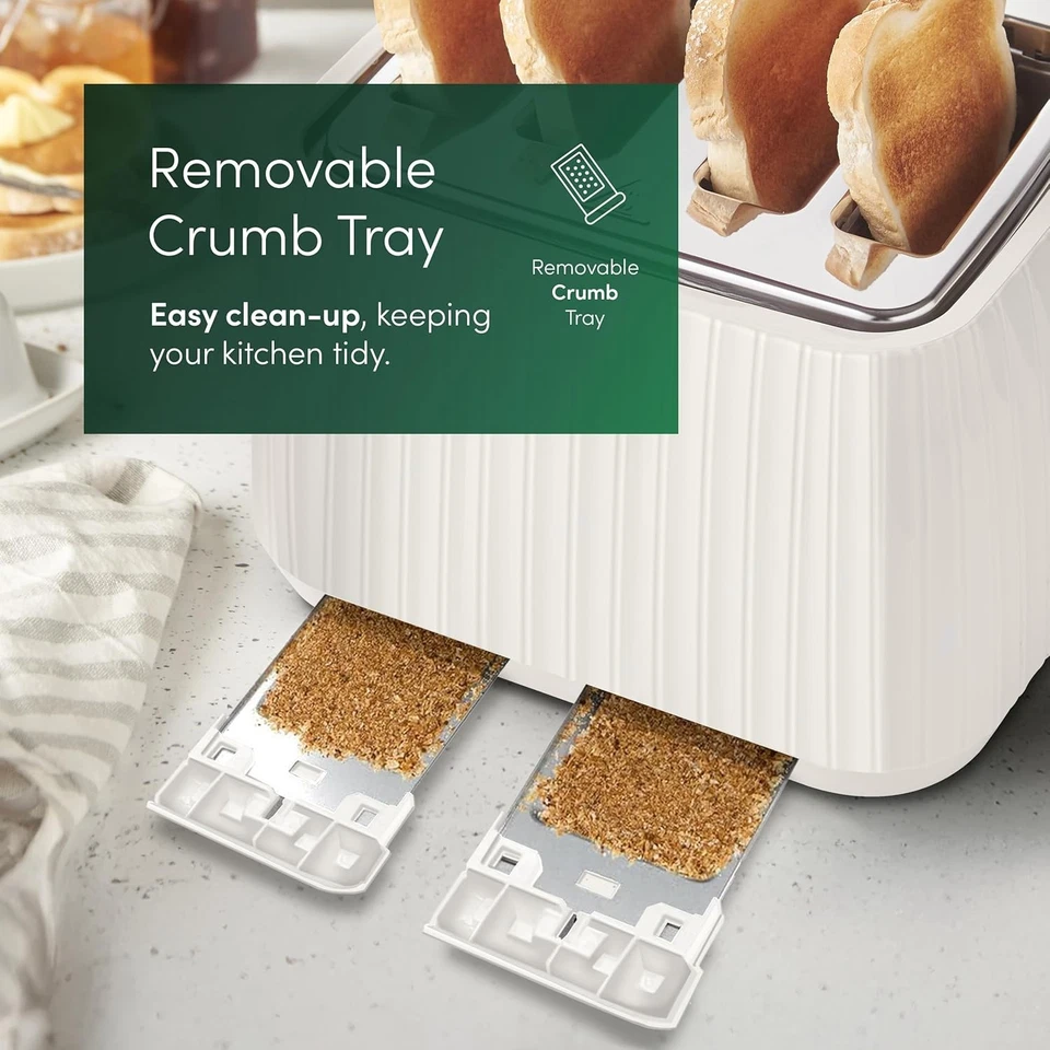 Emperial Flow 4 Slice Toaster, Wide Slots, High Lift Lever, 1600W Power - Image 3 of 4