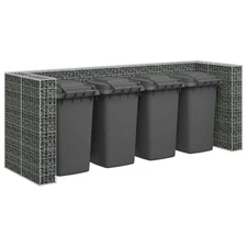 Gabion Wall for Garbage Bins Galvanized Steel 126"x39.4"x47.2"