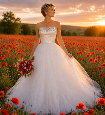 Elen Paumere Couture NY Wedding Dress 6 Blush Ivory Tulle Strapless Belted Bling