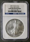 2007 $1 American Silver Eagle Dollar NGC Gem Uncirculated