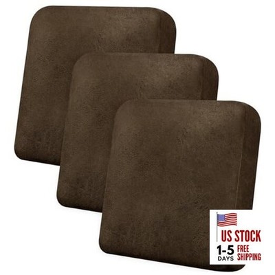 Couch Cushion Covers Leather-Look 3PC Stretch Sofa 3 Cushion Sofa Dark Brown