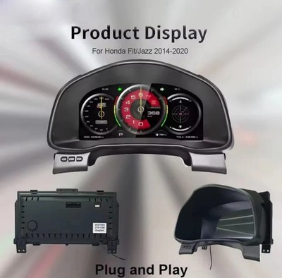Digital Gauge Cluster for Honda Fit Jazz 2014-2020 Linux LCD Speedometer Display