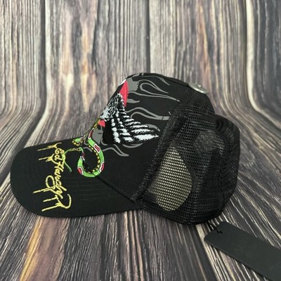 Ed Hardy Embroidered Japan Dragon Trucker Hat Color: Black Style