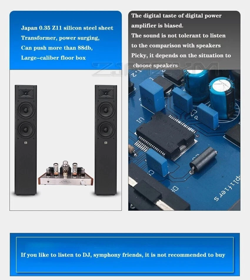 HiFi EL34 Class A Valve Tube Stereo Power Amplifier Röhrenverstärker Audio Amp - Bild 4 von 4