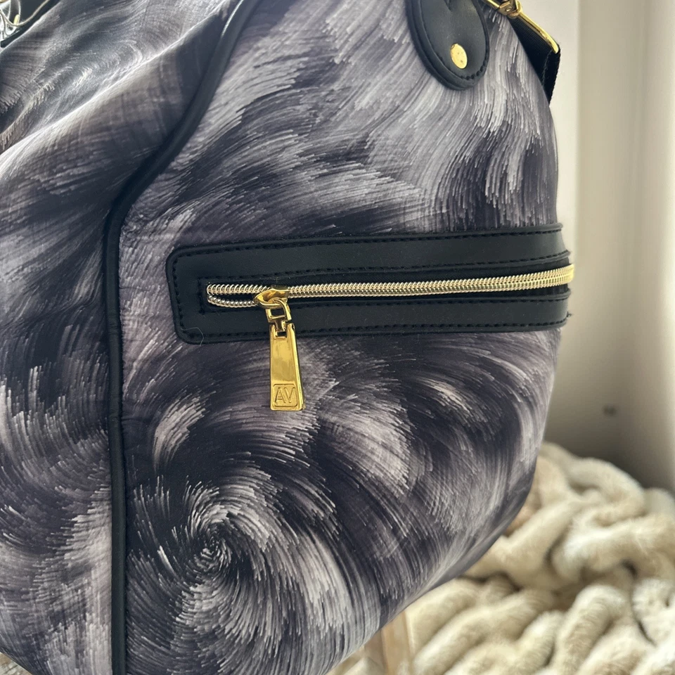 Adrienne Vittadini Women's Duffel  Bag Purple/Black New  Tags (retail $385) - Image 2 of 4