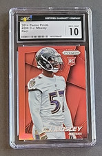 CJ Mosley 2014 Panini Prizm Rookie Red Prizm #208 RC CGC 10 Gem Mint SSP Ravens
