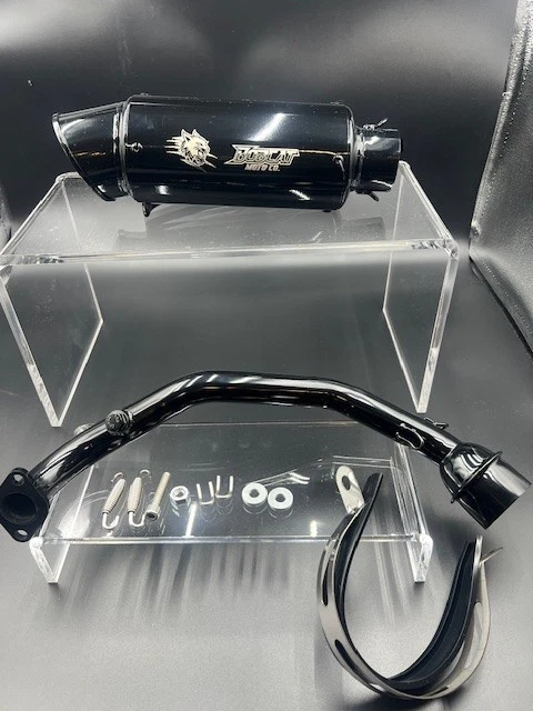 GY6 Muffler Exhaust System, 125cc 150cc, for Scooter Moped ATV, Black - Image 3 of 4