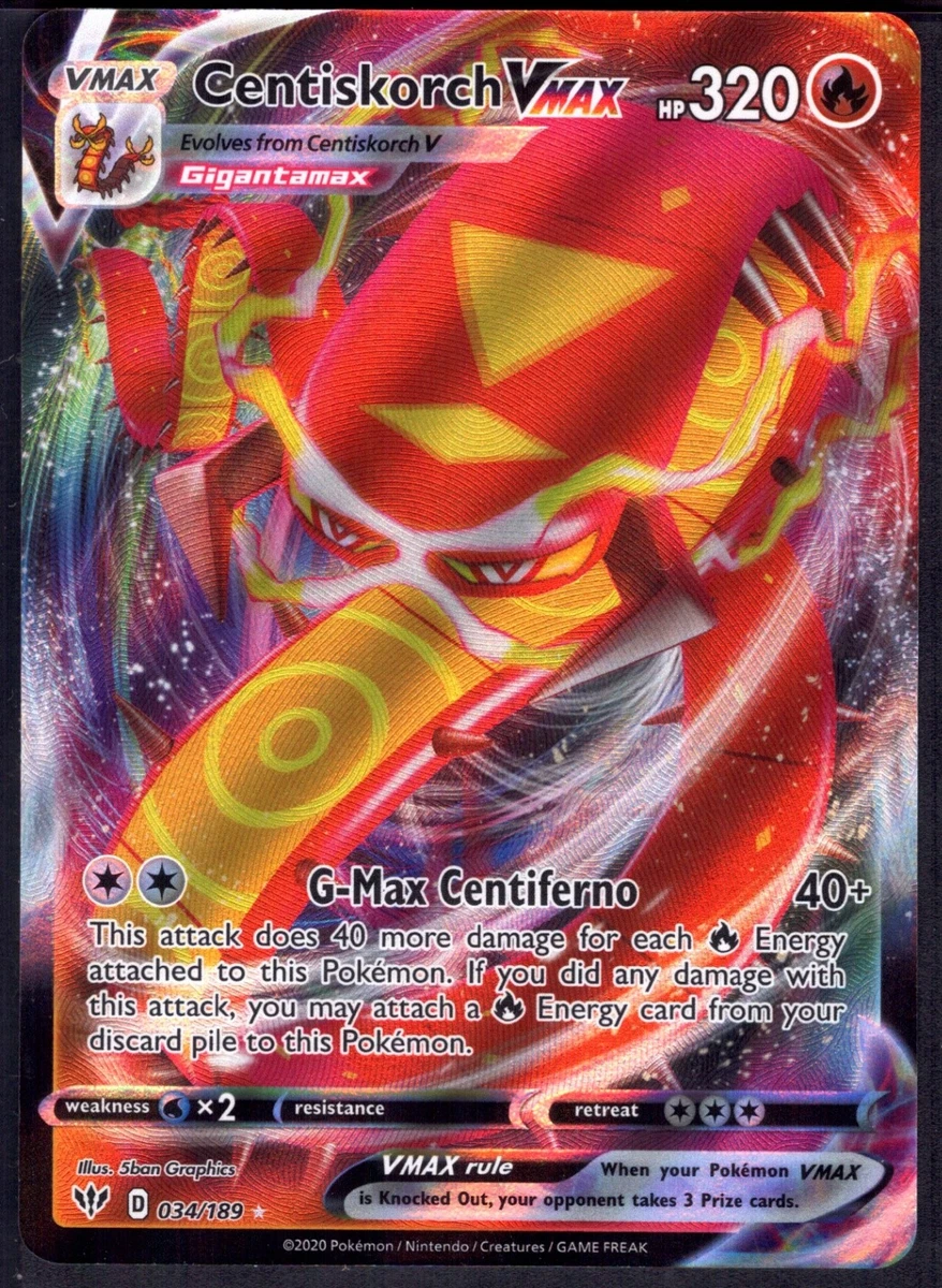 Centiskorch VMAX 034/189 Swsh03: Darkness Ablaze for sale | eBay