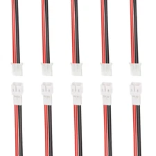 5 Pairs Silicone JST-PH 2.0 Male and Female Connector Cable,  10Cm 20AWG Tiny Wh