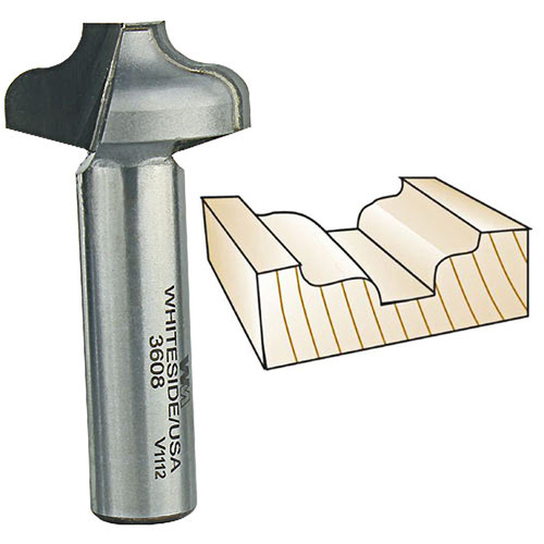 Whiteside Plunge Ogee Bit, 1/2 in. SH x 3/16 in. R 3608