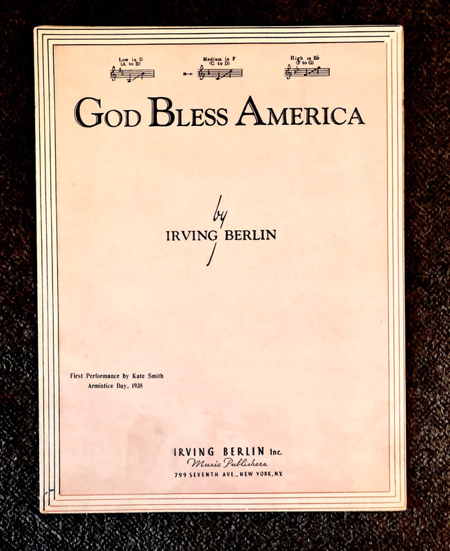 Vintage Music Sheet,"GOD BLESS AMERICA" 1939 by Irv Berlin