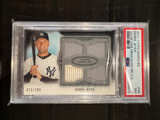 2011 Topps Marquee Derek Jeter Quad Relic #48 Jersey 025/199 Baseball Card PSA 7