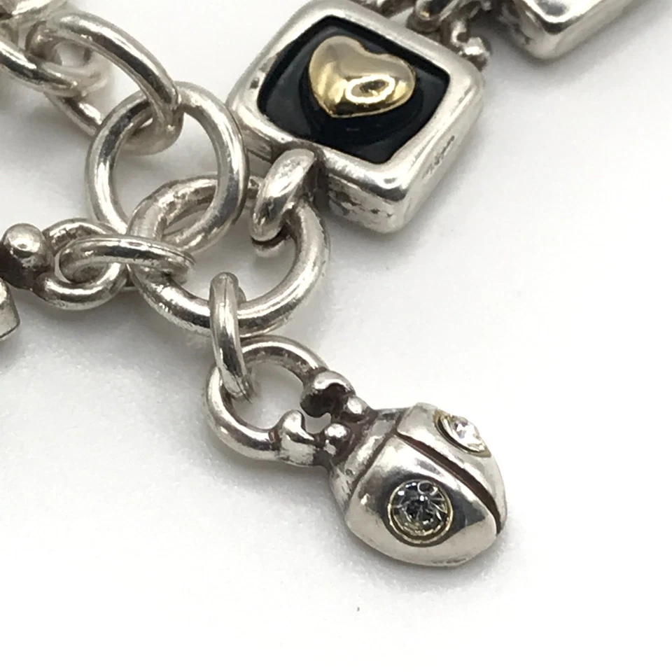 Brazalete de eslabones Brighton Love Reigns placa de oro y plata corona Ladybug corazón de colección Foto 4 de 4