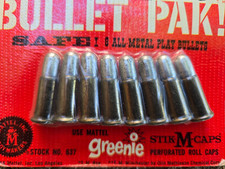 VINTAGE MATTEL 1958 BULLET PAK GREENIE STIK-M-CAPS UNOPENED BLISTER PAK