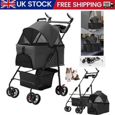 Foldable Dog Stroller Pet Pram Doggy Pushchair Puppy Cat Stroller Outdoor Travel