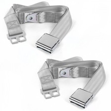 Ford 1941 - 1948 Airplane 2pt Graygrey Lap Bucket Seat Belt Kit - 2 Belts