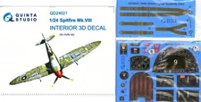Quinta Studios 1/24 SPITFIRE MK.VIII 3D-PRINTED & COLORED INTERIOR Airfix