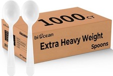 Plastic Spoons 1000 Count Extra Heavy Duty Disposable Soup Spoon White