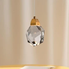 Modern Small Chandelier Light Fixture, Brass Dimmable Hanging Lamp, Raindrop ...