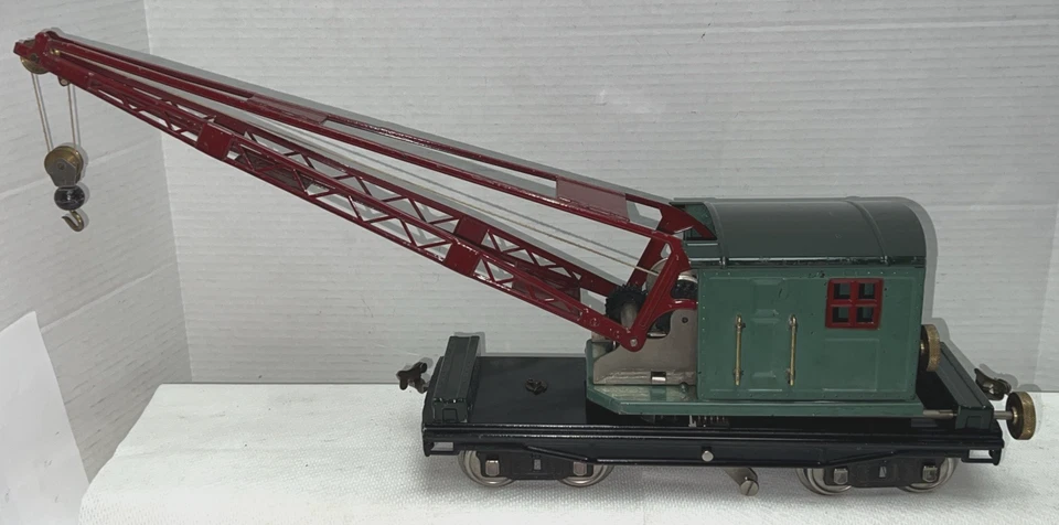 LIONEL PREWAR STANDARD GAUGE 219 GREEN CRANE CAR 1926-40  INOB - Image 2 of 4
