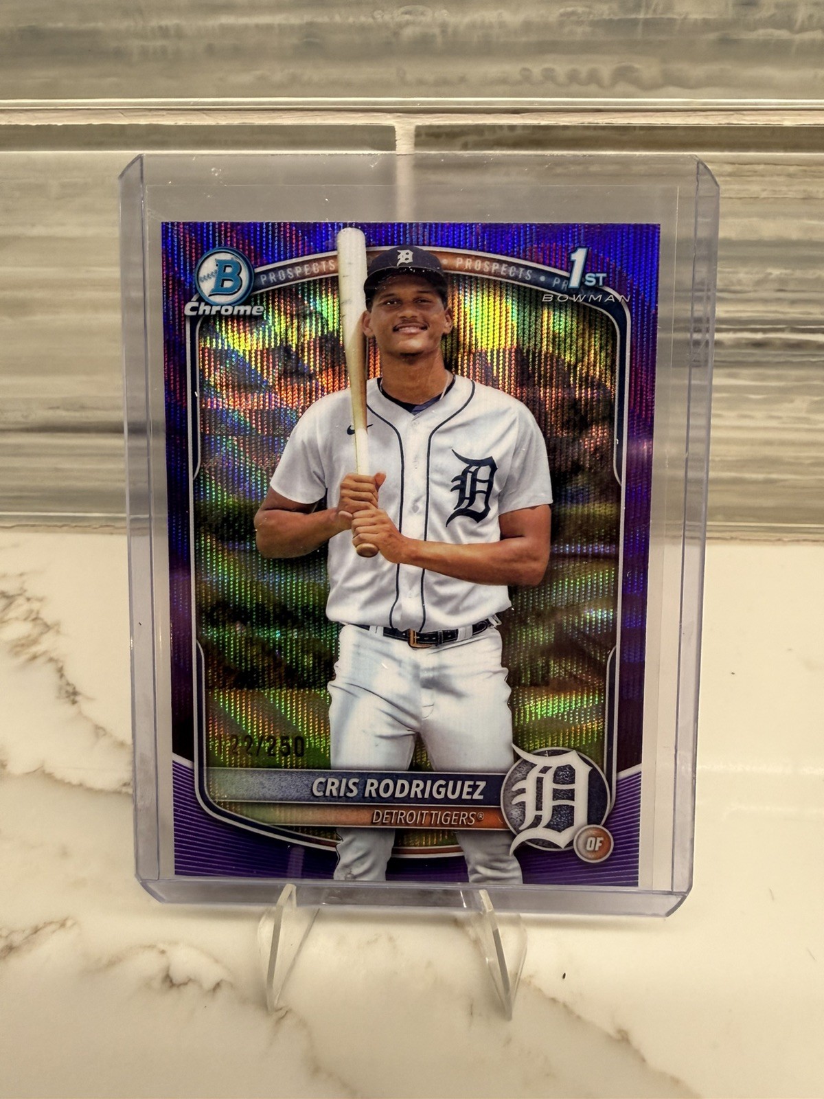 CRIS RODRIGUEZ 2025 BOWMAN CHROME 1ST PURPLE WAVE REFRACTOR 122/250 BCP-250