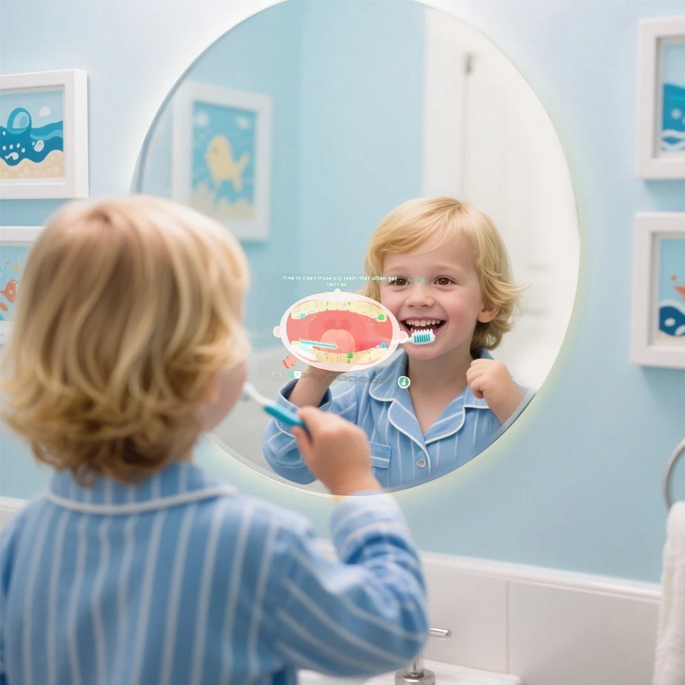 Smart-Spiegel Ø 60cm mit 10" Touch Display, Lautsprecher & Smart-Apps - Bild 2 von 4