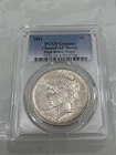 1921 Peace Dollar High Relief PCGS AU Detail-Cleaned Beautiful luster