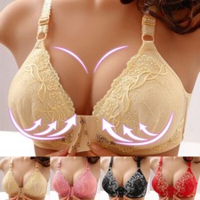 Women Front.Fastening Push Up Bra Top Ladies Wireless Comfort Soft Cup Bralette