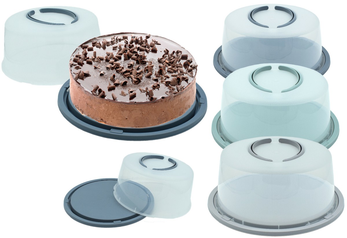 Runde Kuchenbox 22cm Mit Deckel - Transparente Torten Transportbox Mit Tragegriff