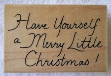 JRL DESIGNS "MERRY LITTLE CHRISTMAS" RUBBER STAMP J247 GREAT CONDITION