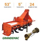 3.7' Ft 53" Rotary Tiller Attachments 3 Point Cat I Hitch Tractor Pto Driven