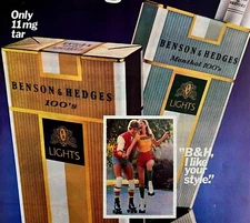 Benson And Hedges Cigarettes 1980 Advertisement Tobacco Rollerskating DWEE26