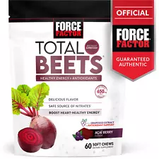 Force Factor Total Beets Concentrated Beet Root Soft Chews, Circulation Support