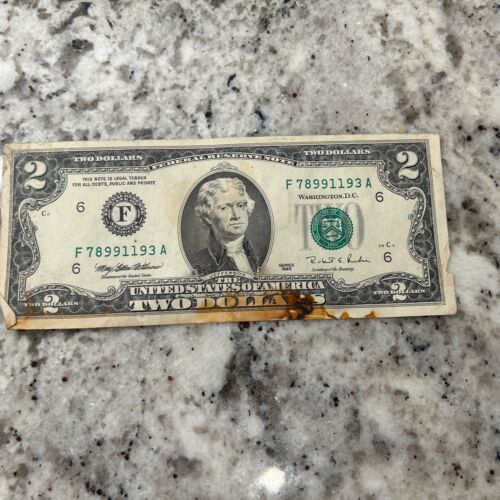 2 dollar bill 1995 series f - Picture 2 of 5