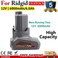 12V 6.0Ah Lithium-Ion Battery For Ridgid R82007 R82008 R82008N R82009 R82009K US