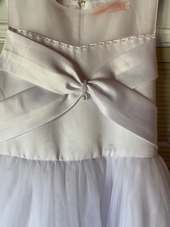 Girls white semi formal dress size 12 - Image 3 of 4
