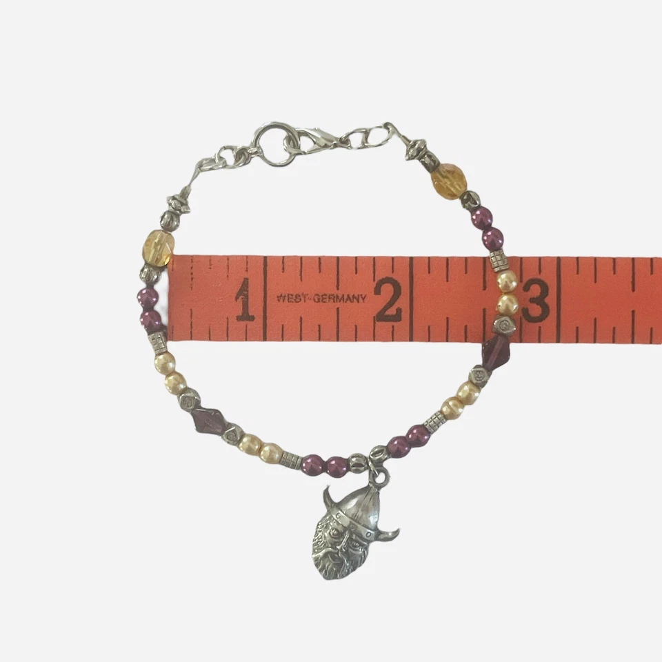 Vikings MN Purple Beaded NFL Bracelet Minnesota Football - Image 4 of 4