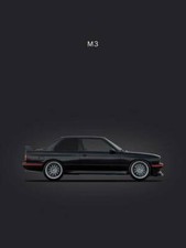 Poster - BMW M3 E30, Minimalist Modern Black - 3 Sizes - Imagekind