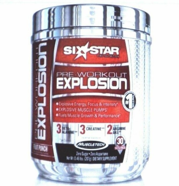 Six Star PreWorkout Explosion Supplement, Fruit Punch 0.45 lbs