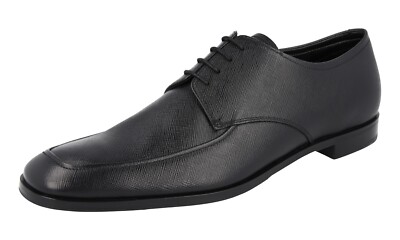 PRADA MEN SAFFIANO BLACK LEATHER DRESS SHOES Prada Men main image 2