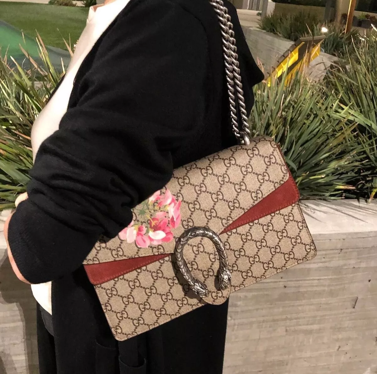 Gucci Dionysus GG Supreme Bloom Floral Medium Shoulder Chain Bag-New&Authentic